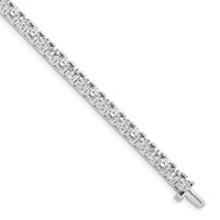 14K White Gold Complete 12.5 Carat Round VS Diamond 4-prong Tennis Bracelet, 7" view 1
