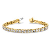 14K Yellow Gold Complete 17 Carat Round VS Diamond 4-prong Tennis Bracelet, 7" view 5