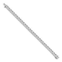 14K White Gold Complete 17 Carat Round VS Diamond 4-prong Tennis Bracelet, 7" view 2