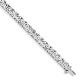 14k White Gold Holds CZ Tennis Bracelet