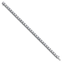 14K 16.00ctw White Gold Near Colorless Moissanite 4 Prong Tennis Bracelet view 2