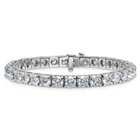 14K 16.00ctw White Gold Near Colorless Moissanite 4 Prong Tennis Bracelet view 3