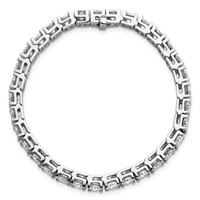 14K 16.00ctw White Gold Near Colorless Moissanite 4 Prong Tennis Bracelet view 4