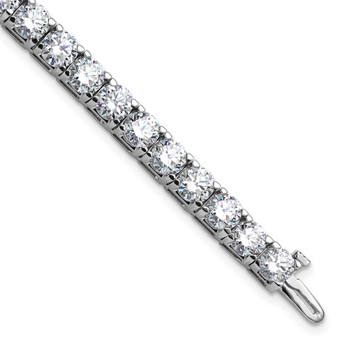 14K 16.00ctw White Gold Colorless Moissanite 4 Prong Tennis Bracelet