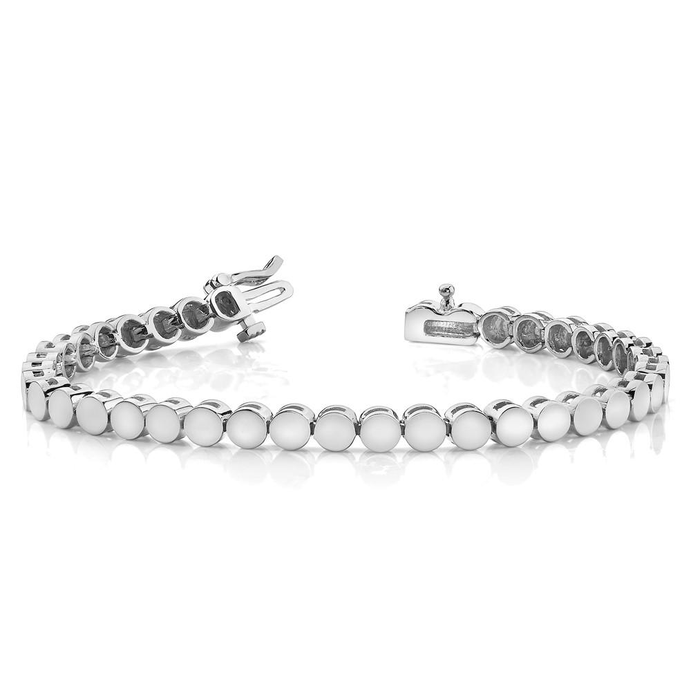 14k White Gold Holds 32 Stones up to 4mm Round Add-a-Diamond 7 inch Bracelet (X2092W)
