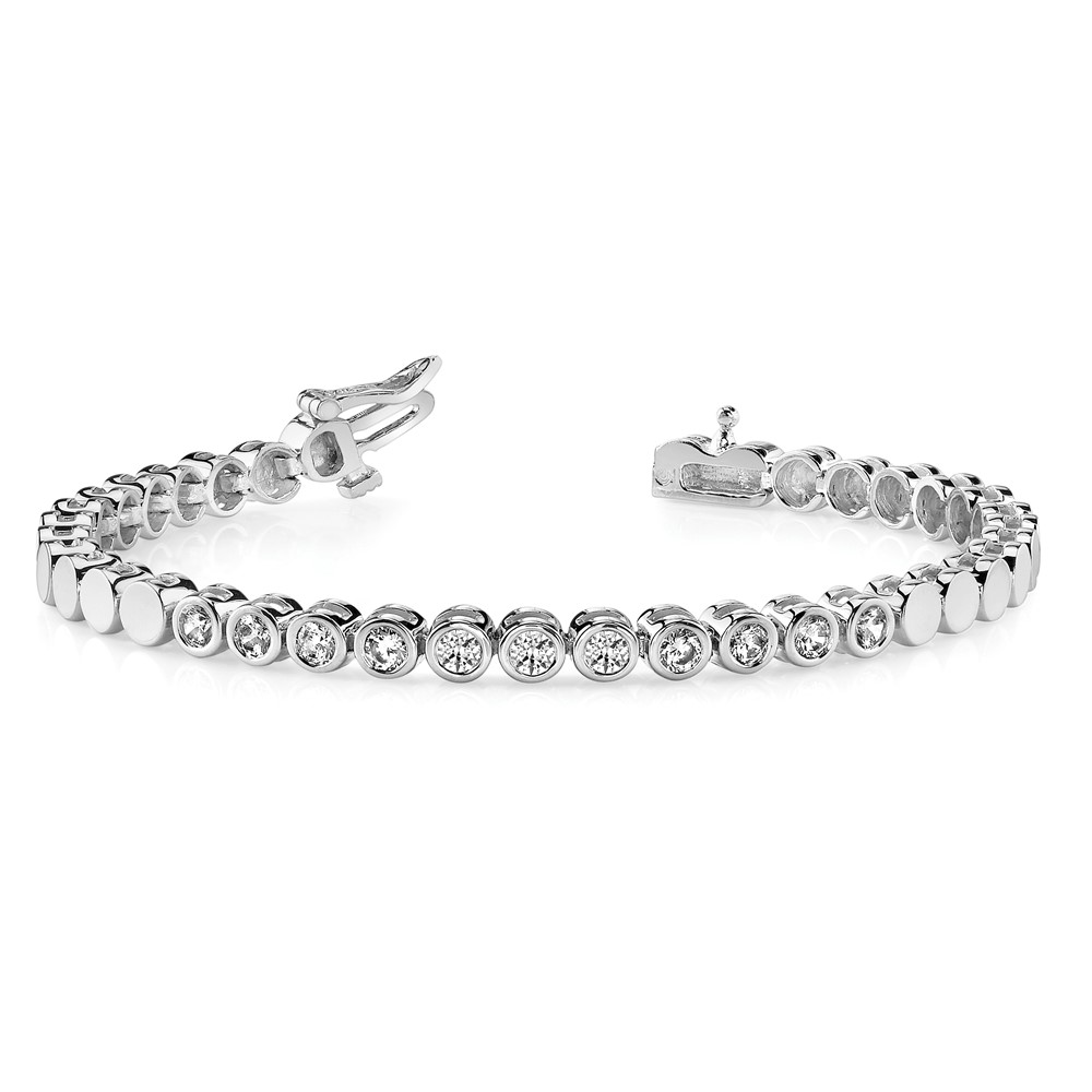 14k White Gold Holds 32 Stones up to 4mm Round Add-a-Diamond 7 inch Bracelet (X2092W)