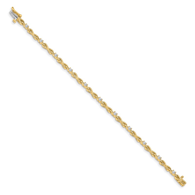14k 1/2 carat Lab Grown Diamond VS/SI+ G+ Fancy Link Tennis Bracelet