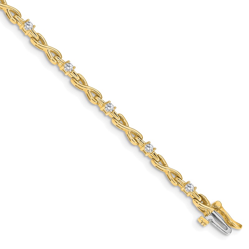 14k 1/2 carat Lab Grown Diamond VS/SI+ G+ Fancy Link Tennis Bracelet