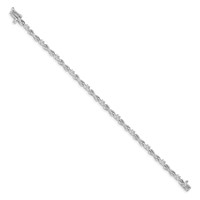 14K White Gold Complete 0.50 Carat Round Aaa Diamond 4-prong X-design Tennis Bracelet, 7" view 2