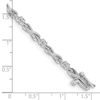 14K White Gold Complete 0.50 Carat Round Aaa Diamond 4-prong X-design Tennis Bracelet, 7" view 4
