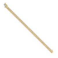 14K Complete 3.75 Carat Round AA Diamond 4-prong 7 Inch Tennis Bracelet view 2