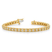 14K Complete 3.75 Carat Round AA Diamond 4-prong 7 Inch Tennis Bracelet view 5
