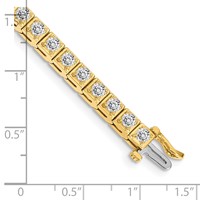 14K Complete 3.75 Carat Round AA Diamond 4-prong 7 Inch Tennis Bracelet view 4