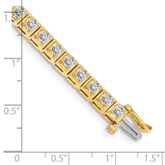 14k Holds 3.75 carat 37-3.0mm Round Diamond 4-prong 7 inch Tennis Bracelet Mounting