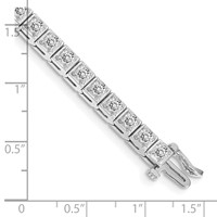 14K White Gold Complete 3.75 Carat Round Aaa Diamond 4-prong Tennis Bracelet, 7" view 4
