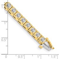 14K Yellow Gold Complete 5.1 Carat Round VS Diamond 4-prong Tennis Bracelet, 7" view 4