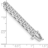 14K White Gold Complete 5.1 Carat Round VS Diamond 4-prong Tennis Bracelet, 7" view 4