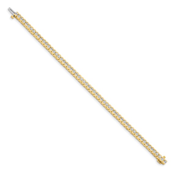 14k Holds 3.5 carat 60-2.5mm Round Diamond Half-Bezel 7 inch Tennis Bracelet Mounting