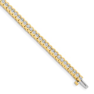 14k Holds 3.5 carat 60-2.5mm Round Diamond Half-Bezel 7 inch Tennis Bracelet Mounting