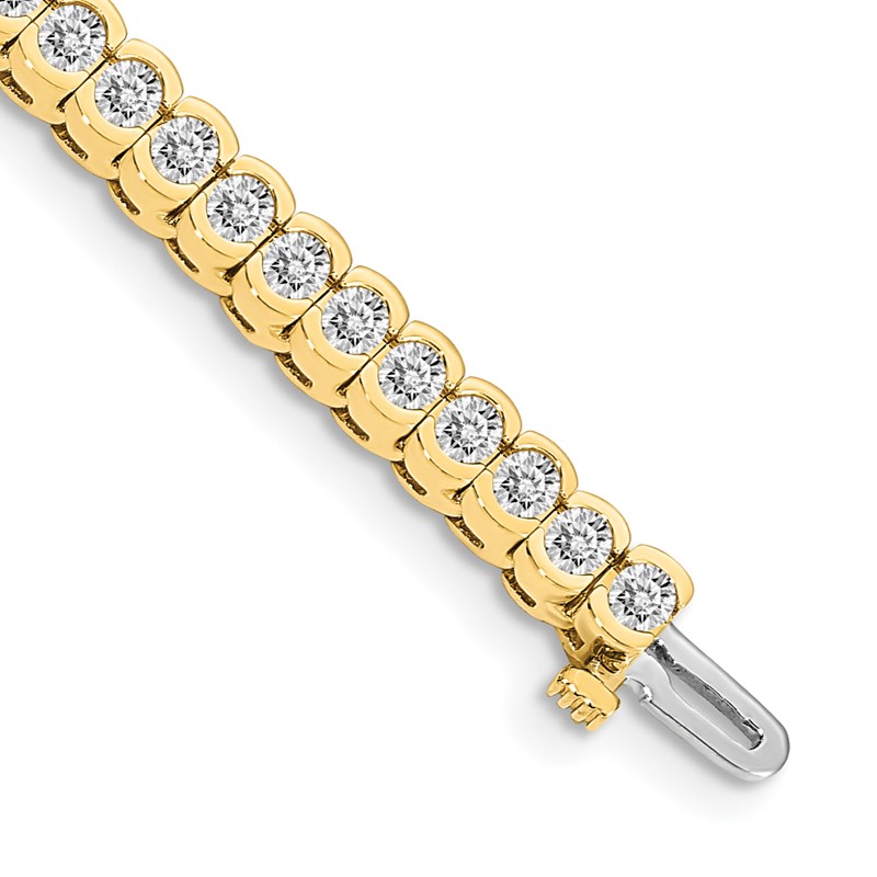14k 5 1/2 carat Lab Grown Diamond VS/SI+ G+ Round Tennis Bracelet