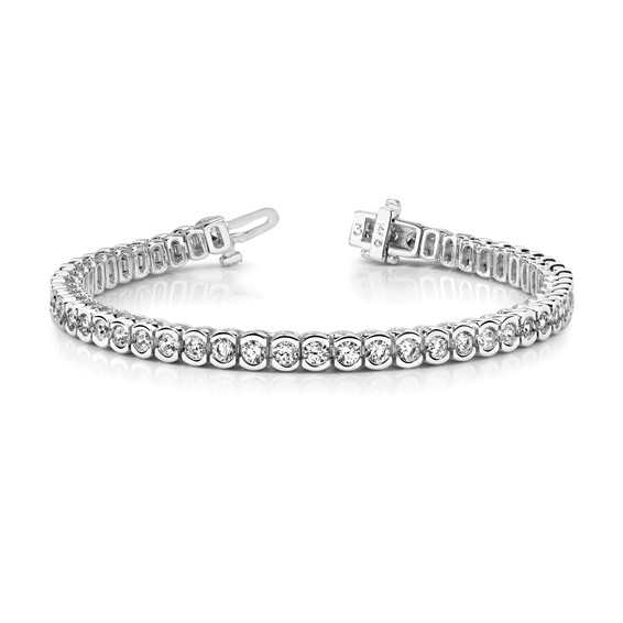 14k White Gold Moissanite Tennis Bracelet