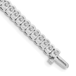 14k White Gold Moissanite Tennis Bracelet