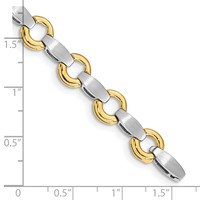 14K Two-tone Holds 13 Stones Up to 2.5mm Satin Curved Bar Add-a-Diamond Bracelet, 7" view 4