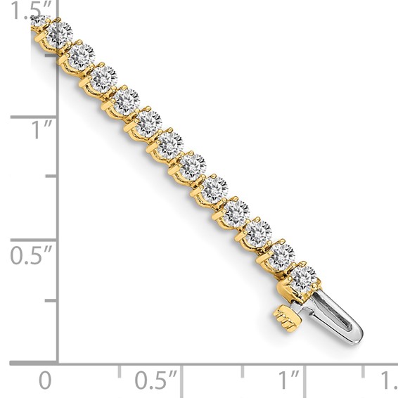 14k Holds 2.4 carat 59-2.2mm Round Diamond 3-prong 7 inch Tennis Bracelet Mounting