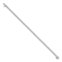 14K White Gold Holds 2.4 Carat 59-2.2mm Round Diamond 3-prong Tennis Bracelet Mounting, 7" view 2