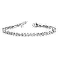 True Origin 14K White Gold 2.38 Carat Lab Grown Diamond VS+ F+ Complete Tennis Bracelet view 5
