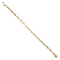 14K Yellow Gold Complete 3.3 Carat Round a Diamond 3-prong Tennis Bracelet, 7" view 2