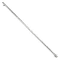 14K White Gold Complete 3.3 Carat Round Aaa Diamond 3-prong 7 Inch Tennis Bracelet view 2