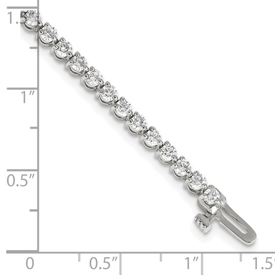 14k White Gold Holds 3.3 carat 56-2.5mm Round Diamond 3-prong 7 inch Tennis Bracelet Mounting