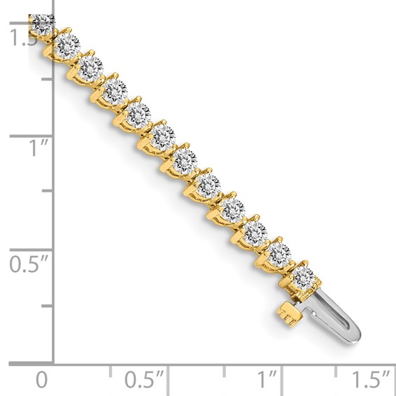 14k Holds 4.3 carat 47-2.8mm Round Diamond 3-prong 7 inch Tennis Bracelet Mounting