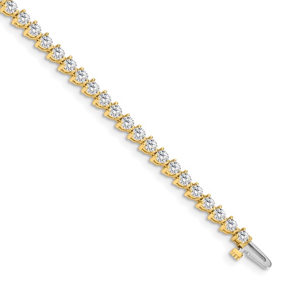 14k Holds 4.3 carat 47-2.8mm Round Diamond 3-prong 7 inch Tennis Bracelet Mounting