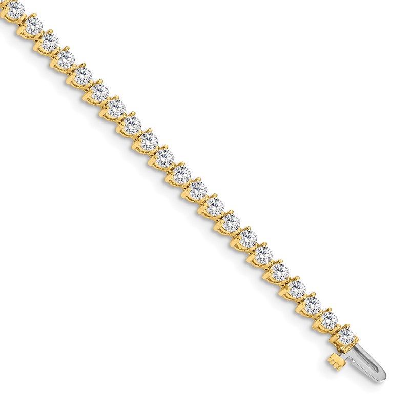 True Origin 14k 4 1/3 carat Lab Grown Diamond VS D E F Tennis Bracelet