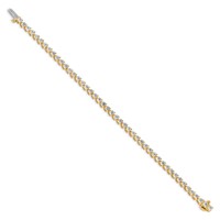 14K Yellow Gold Holds 4.73 Carat 46-3.0mm Round Diamond 3-prong Tennis Bracelet Mounting view 2