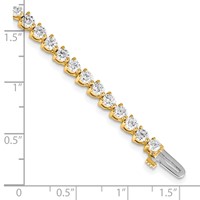 14K Yellow Gold Holds 4.73 Carat 46-3.0mm Round Diamond 3-prong Tennis Bracelet Mounting view 4