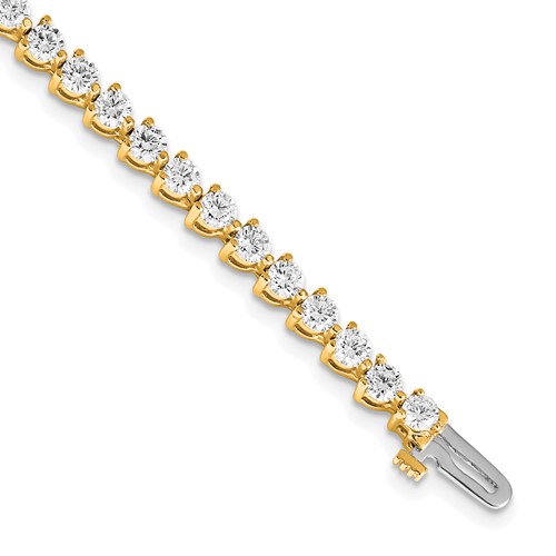 14K Yellow Gold Holds 4.73 Carat 46-3.0mm Round Diamond 3-prong Tennis Bracelet Mounting