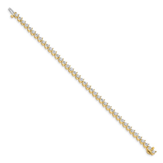 14k Holds 6.15 carat 41-3.4mm Round Diamond 3-prong 7 inch Tennis Bracelet Mounting