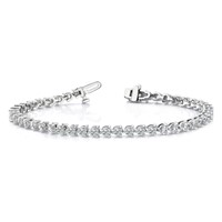 14K White Gold Complete 6.15 Carat Round VS Diamond 3-prong Tennis Bracelet, 7" view 5
