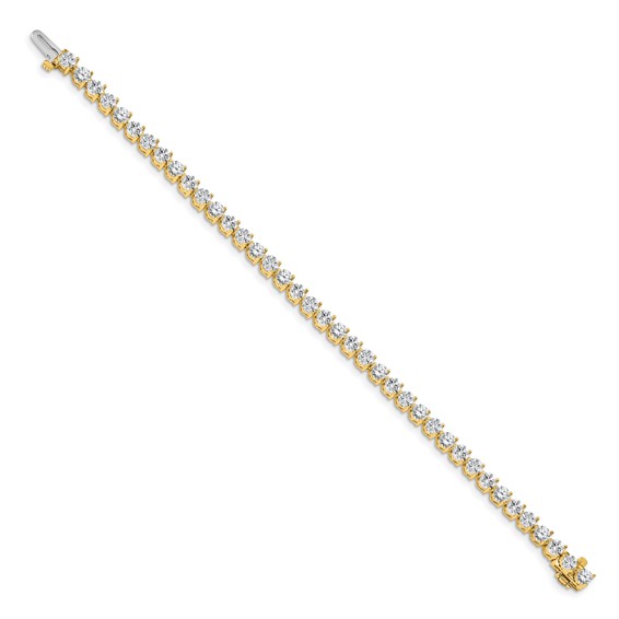 14k Holds 7 carat 38-3.6mm Round Diamond 3-prong 7 inch Tennis Bracelet Mounting