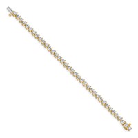 14K Yellow Gold Complete 8.5 Carat Round VS Diamond 3-prong Tennis Bracelet, 7" view 2