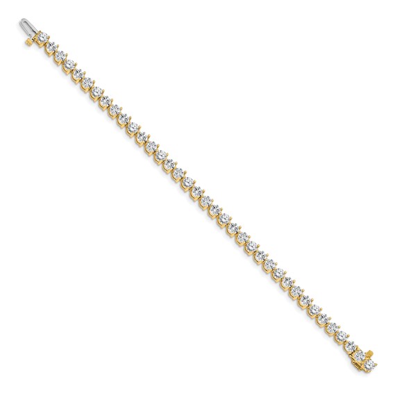 14k Holds 8.5 carat 37-3.9mm Round Diamond 3-prong 7 inch Tennis Bracelet Mounting