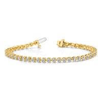 14K Yellow Gold Complete 8.5 Carat Round VS Diamond 3-prong Tennis Bracelet, 7" view 5