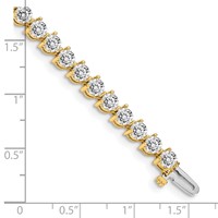14K Yellow Gold Complete 8.5 Carat Round VS Diamond 3-prong Tennis Bracelet, 7" view 4