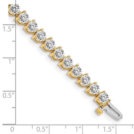 14k Holds 8.5 carat 37-3.9mm Round Diamond 3-prong 7 inch Tennis Bracelet Mounting
