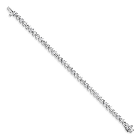 14k White Gold Holds 8.5 carat 37-3.9mm Round Diamond 3-prong 7 inch Tennis Bracelet Mounting