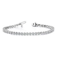 14K White Gold Complete 8.5 Carat Round a Diamond 3-prong Tennis Bracelet, 7" view 5