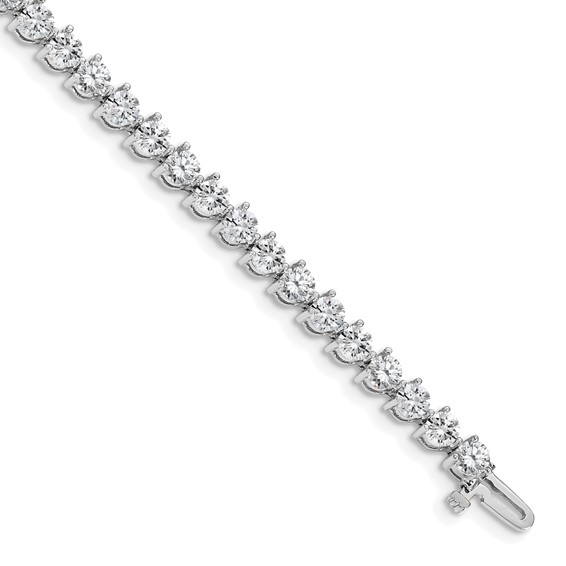 14k White Gold Holds 8.5 carat 37-3.9mm Round Diamond 3-prong 7 inch Tennis Bracelet Mounting